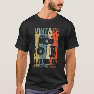Camiseta Abril De 1980 41 Aniversário De 41 Anos