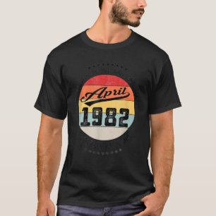 Camiseta Abril De 1982 aniversário de 40 anos De 40 Anos De