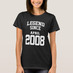 Camiseta Abril De 2008 15 Aniversário Legenda De 15 Anos