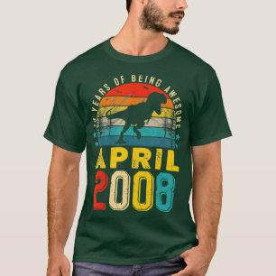 Camiseta Abril De 2008 Boy 13 Birthday Dinosaur T-Rex