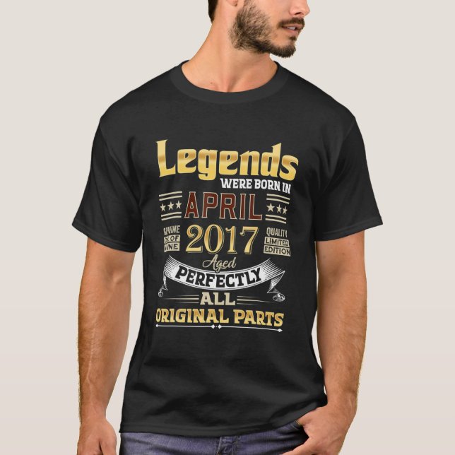 Camiseta Abril De 2017 5 Anos De Idade 5 Legendas De Aniver (Frente)