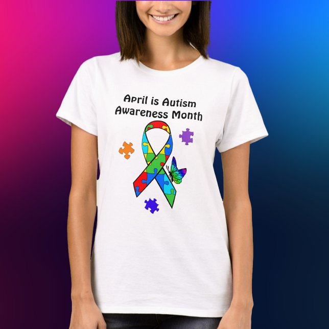 Camiseta Abril é Mês de Consciência do Autismo (Criador carregado)
