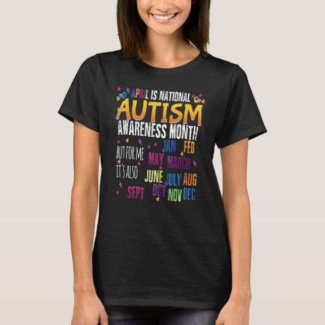 Camiseta Abril É Mês De Consciência Do Autismo Nacional, Ma (Frente)