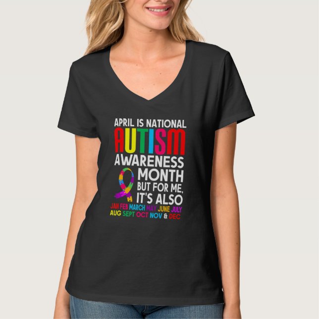 Camiseta Abril é Mês de Sensibilização Nacional para o Auti (Frente)