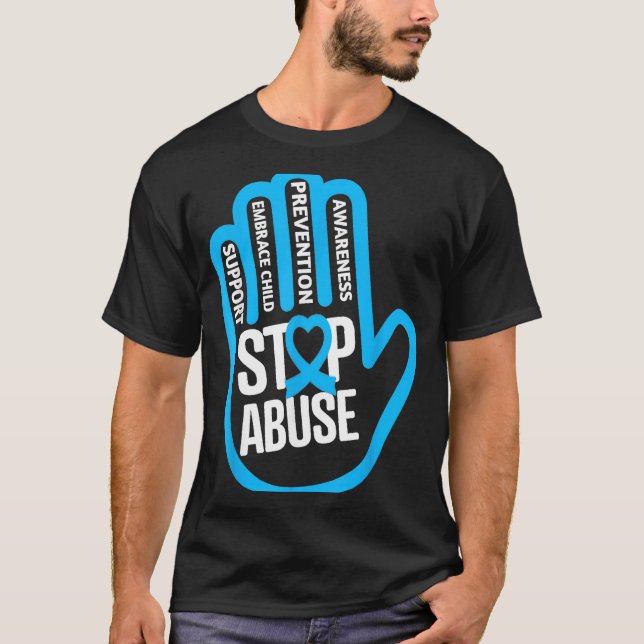 Camiseta Abril é Mês Nacional de Prevenção de Abuso Infanti (Frente)