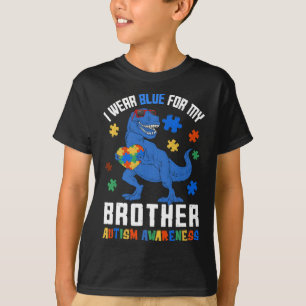 Camiseta Abril Eu Visto Azul Para O Irmão Dinossauro Autism