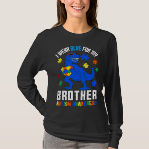 Camiseta Abril Eu Visto Azul Para O Irmão Dinossauro Autism