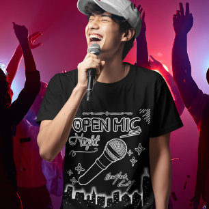 Camiseta Abrir Estilo de Gráfico do Mic Night Nova Iorque M