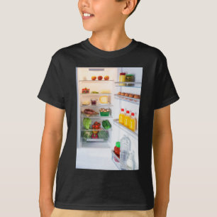 Camiseta Abrir o frigorífico cheio de comida