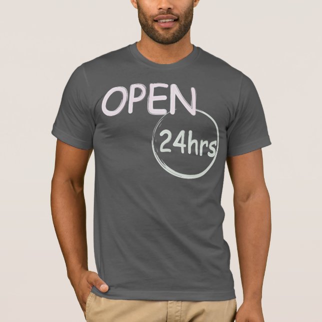 Camiseta Abrir o humor de 24 horas (Frente)