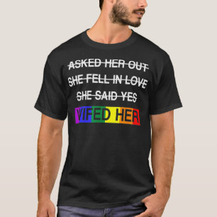 Camiseta Abriu Seu Casamento LGBTQ Lésbica Romântica Casais