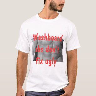 Camiseta Abs da tábua de lavar