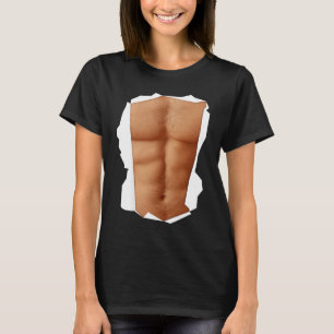 Camiseta Abs Muscles Bodybuilder Halloween Simples Figurino