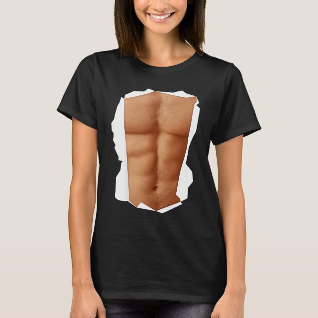 Camiseta Abs Muscles Bodybuilder Halloween Simples Figurino (Frente)