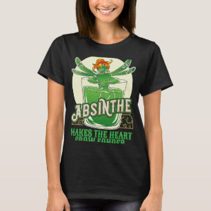 Camiseta Absinthe Alcool Green Fairy faz o coração crescer