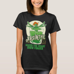 Camiseta Absinthe Alcool Green Fairy faz o coração crescer