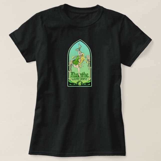 Camiseta Absinthe Art Nouveau (Frente do Design)