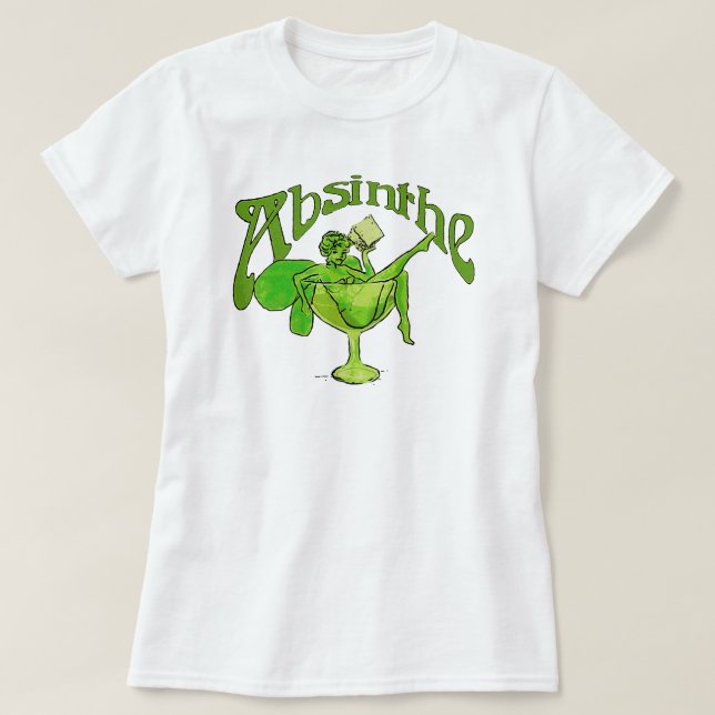 Camiseta Absinthe Girl In Glass (Frente do Design)