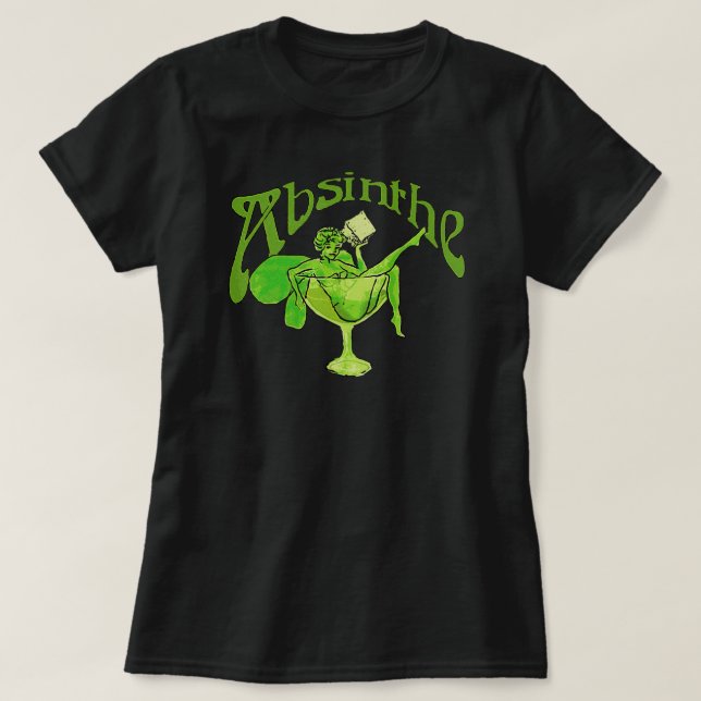 Camiseta Absinthe Girl In Glass (Frente do Design)