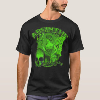 Camiseta Absinthe Skull Green Fairy Retro design