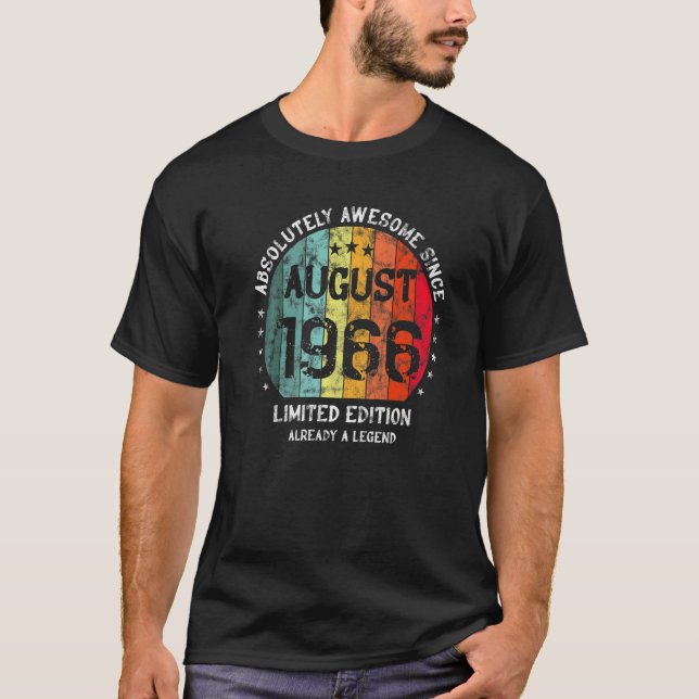 Camiseta Absolutamente Incrível Desde agosto de 1966 Man Wo (Frente)