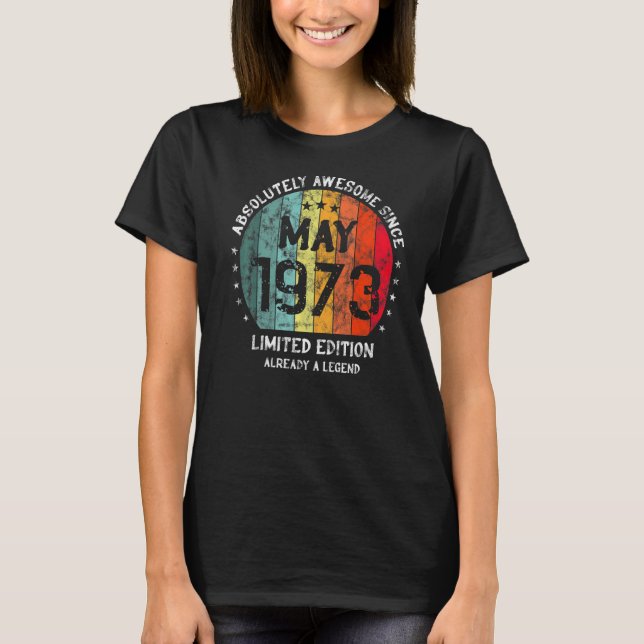 Camiseta Absolutamente Incrível Desde Maio De 1973 Homem Mu (Frente)