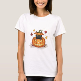 Camiseta Absorção de Abóbora - Mulher Gata Cuta do Hallowee