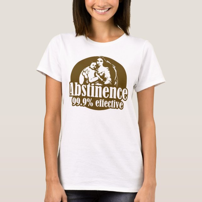 Camiseta Abstinência 99% Humor Religioso Eficaz (Frente)
