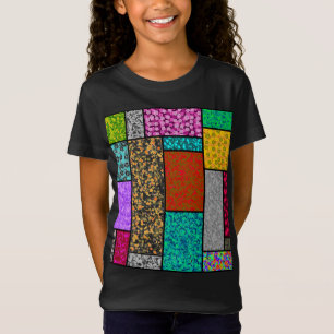 Camiseta Abstração de Design Gráfico Floral Mondrian
