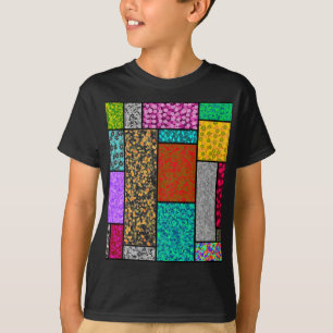 Camiseta Abstração de Design Gráfico Floral Mondrian