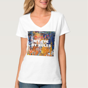 Camiseta Abstração vívida - Caos de Tintas de Óleo no Pa do