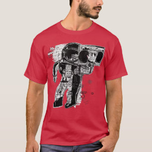 Camiseta Abstract Astronaut Listening to Music Illustration