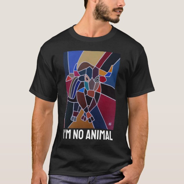 Camiseta Abstract Bull Painting by Alfred Fox (Frente)