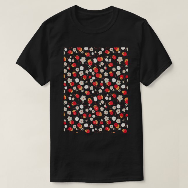 Camiseta abstract colorful flowers (Frente do Design)