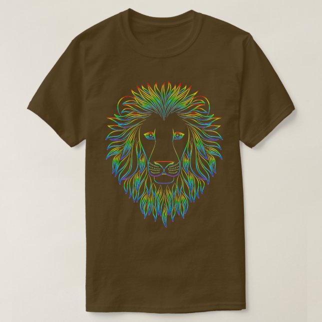 Camiseta Abstract colorful lion head  (Frente do Design)