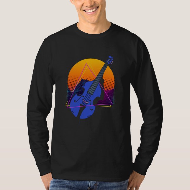 Camiseta Abstract Double Bass Jazz Musician Contrabass Play (Frente)