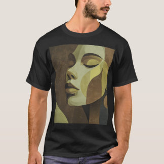Camiseta Abstract Earth-Tone Portrait T-Shirt