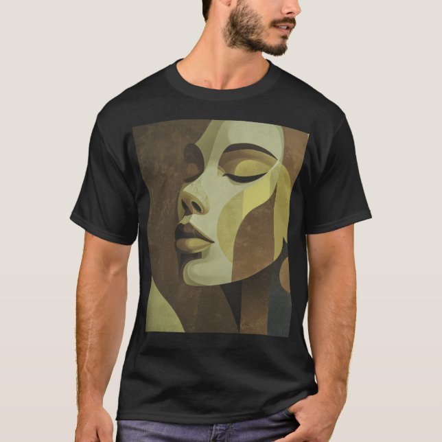 Camiseta Abstract Earth-Tone Portrait T-Shirt (Frente)