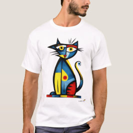 Camiseta Abstract Expressionist Cat Modern Animal Art