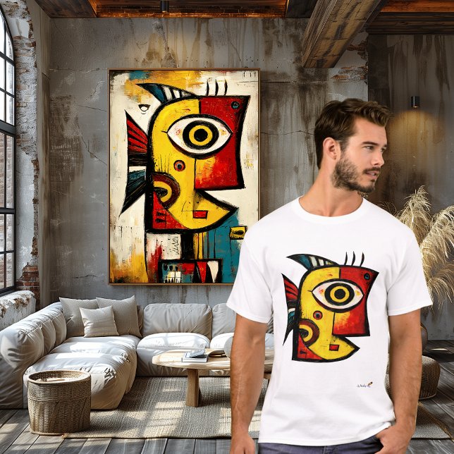 Camiseta Abstract Expressionist Fish | Modern Geometric Art (Criador carregado)