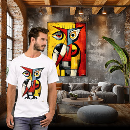 Camiseta Abstract Expressionist Owl Modern Animal Art