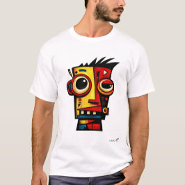 Camiseta Abstract Expressionist Robot Geometric Modern Art