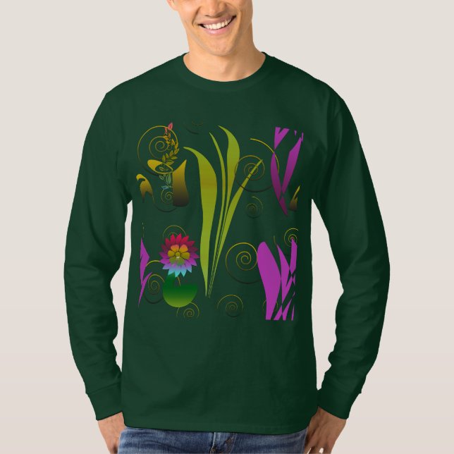 Camiseta Abstract Floral with Spirals (Frente)