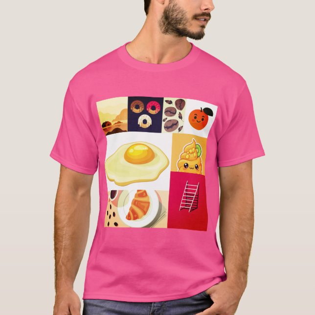 Camiseta Abstract Fusion – Egg, Ice, Ladder & Coffee  (Frente)