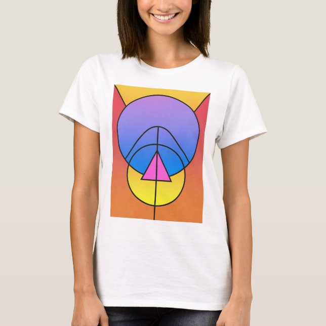 Camiseta Abstract Geometric Circles Line Colorful  (Frente)