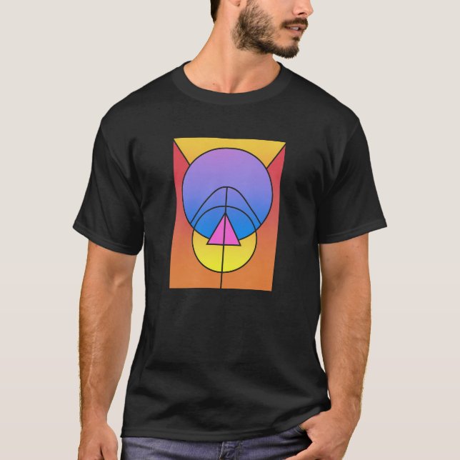Camiseta Abstract Geometric Circles Line Colorful  (Frente)