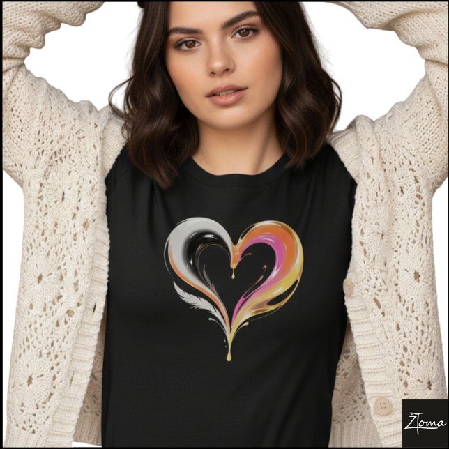 Camiseta Abstract Glossy Swirl Heart Pop Art (Sample design. Several style are available to choose from, with the option to add a name & color.
)