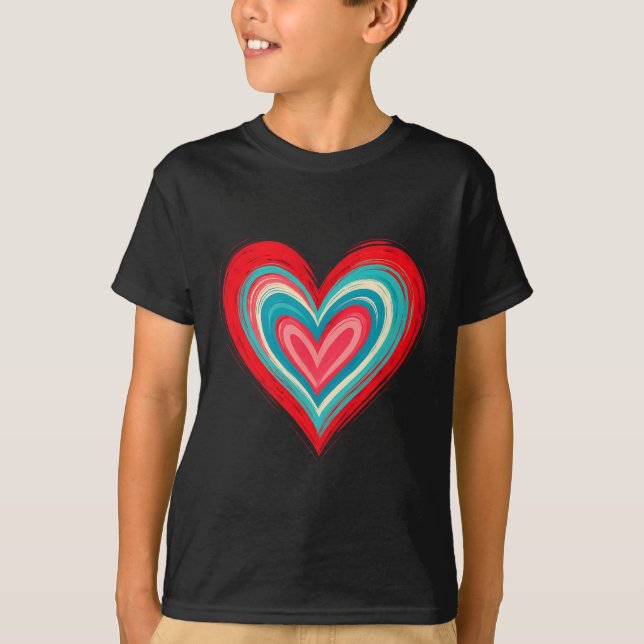 Camiseta Abstract Painted Heart Valentine Love Art  (Frente)