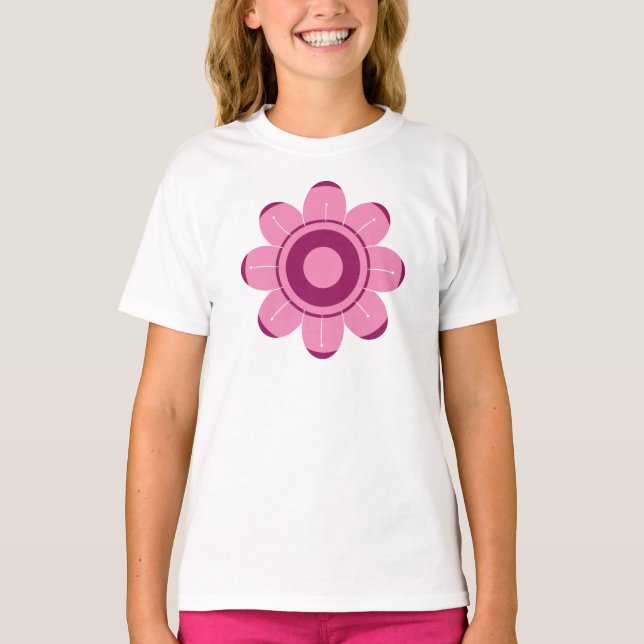 Camiseta Abstract Pink Flower Illustration (Frente)