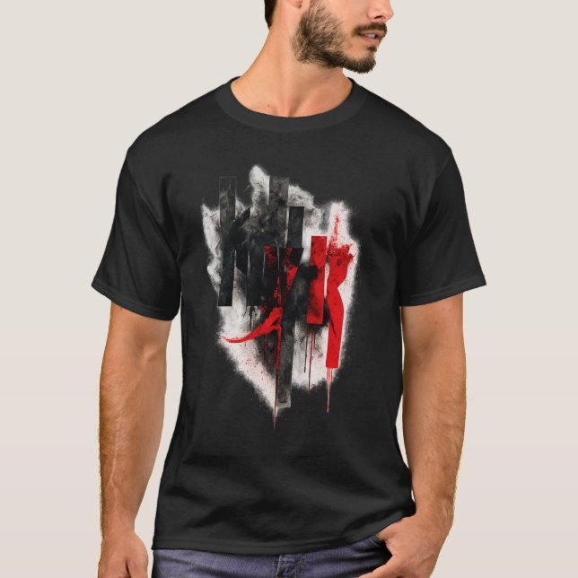 Camiseta Abstract Red & Black Grunge Typography  (Frente)